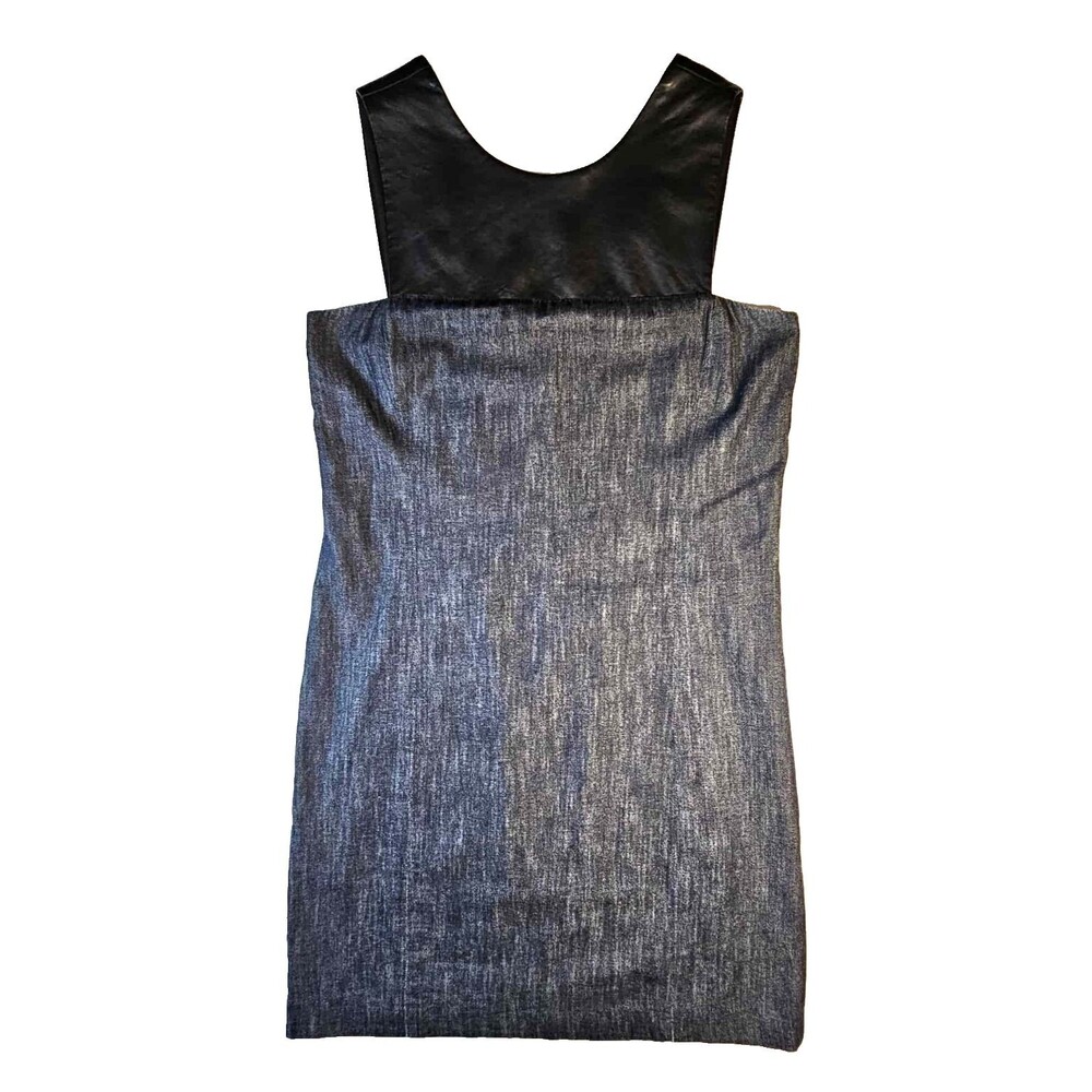Lauren Ralph Lauren Size 6 Faux Leather and Denim Sheath Dress